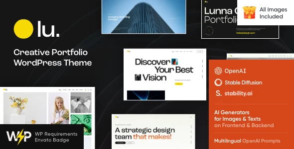 Lunna – Photographer Portfolio WordPress Theme